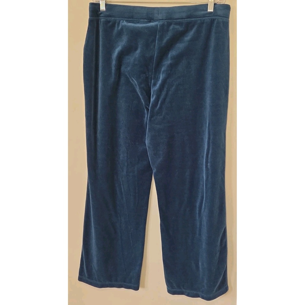 Croft & Barrow Women's Velour Pants Blue Teal Loungewear Athleisure Petite XL - Picture 2 of 10